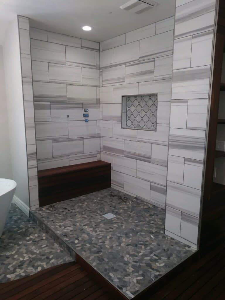 Bathroom custom white wall tiles